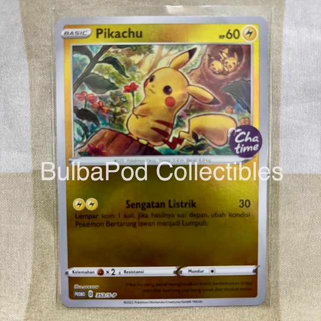 Pokemon TCG Indonesian Pikachu PROMO 353/S-P Chatime