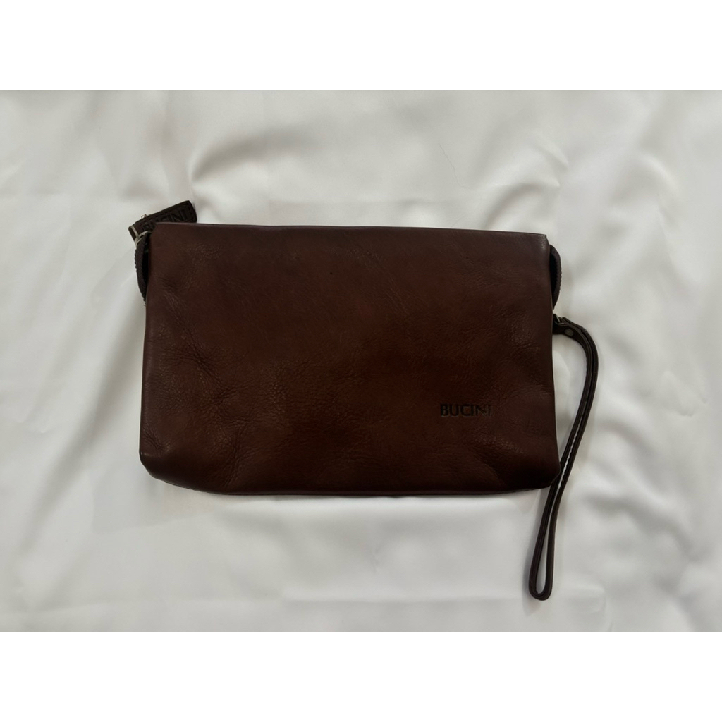 Preloved Bucini Leather Clutch/Pouch