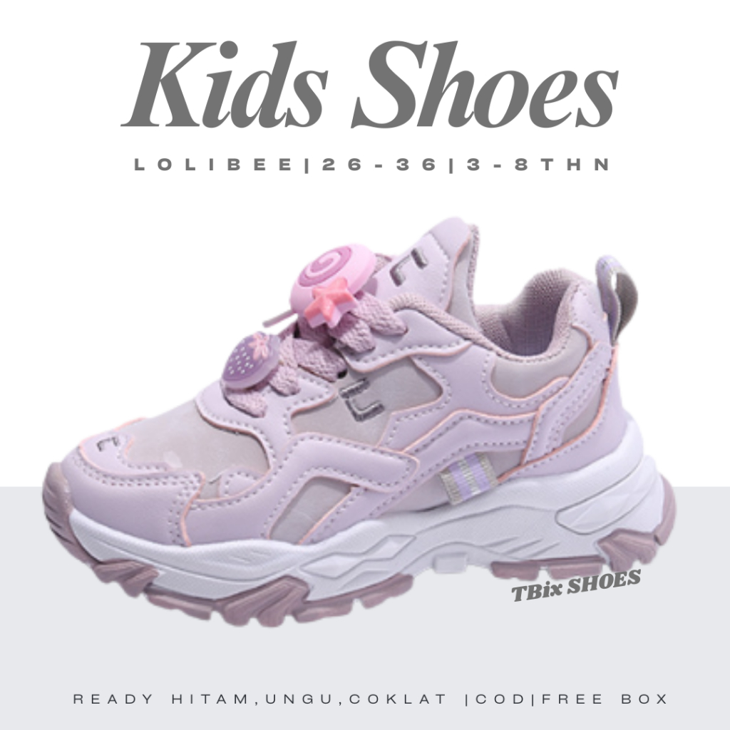 [Tokobig] Import Shoes Lolibee Sepatu Import Sepatu Fashion Anak Ukuran 26-36 Usia 3-9 Tahun