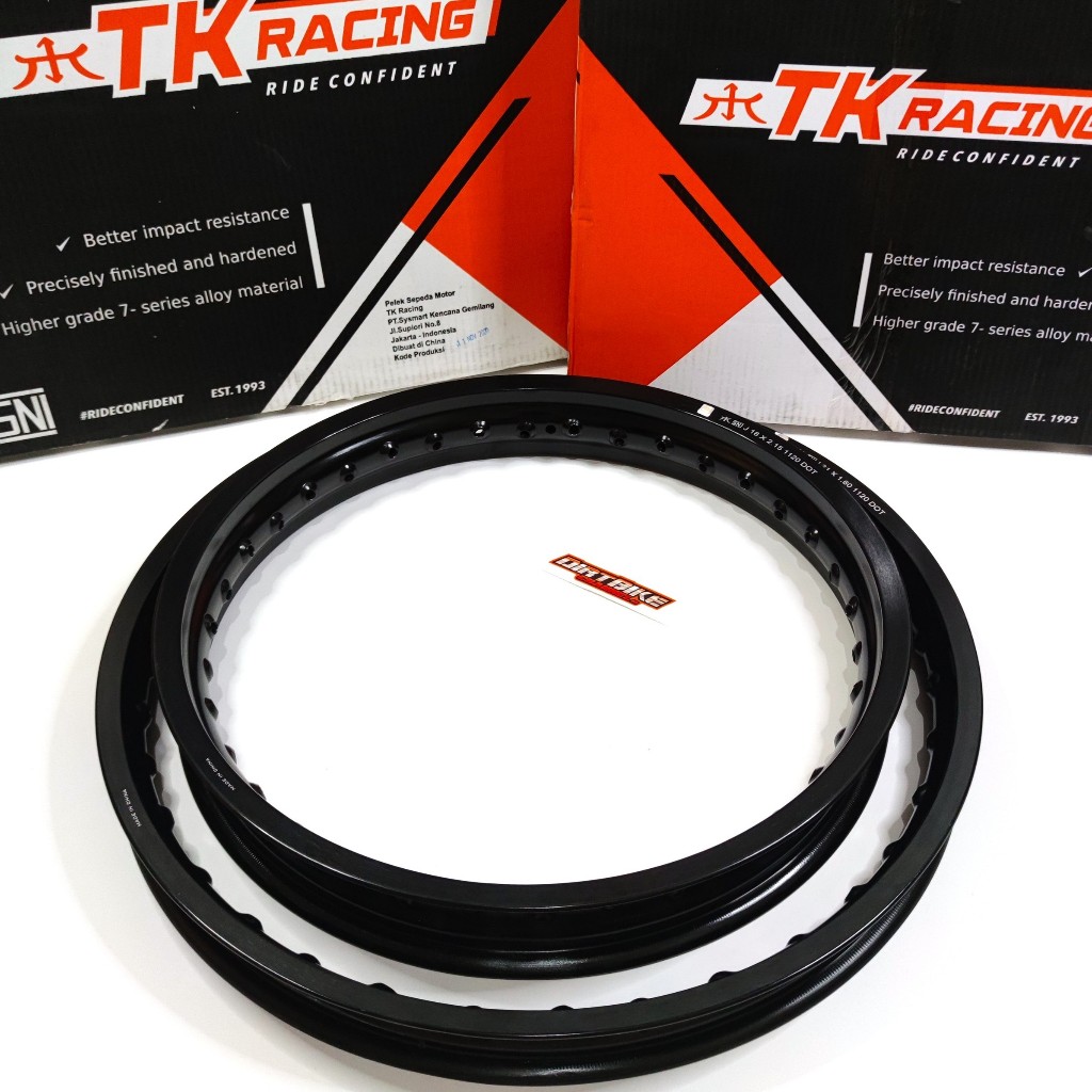 VELG Alloy Lingkar TK RACING Set Depan Belakang Ring 16 19 & 18 21 Hole Lubang 36 KLX CRF WR TRAIL