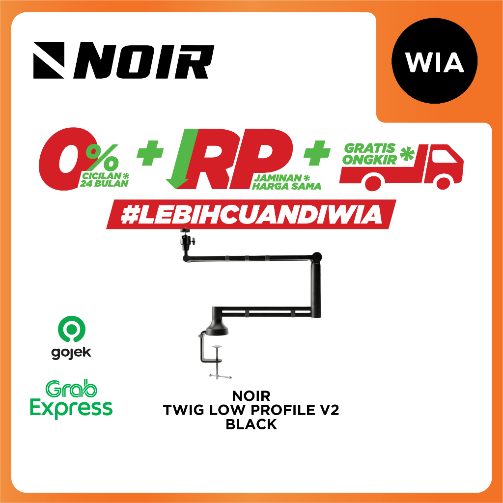Noir - Twig Low Profile v2 Microphone Boom Arm Black
