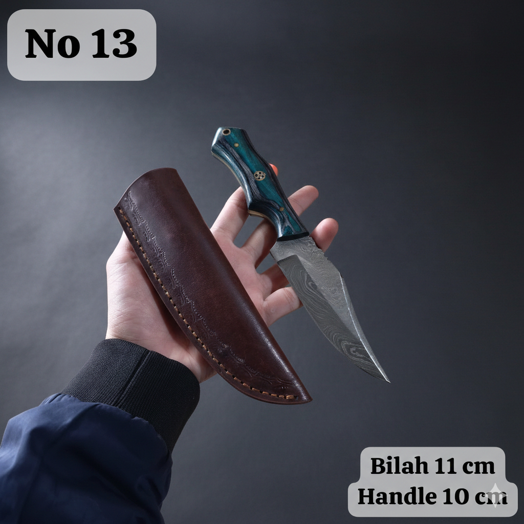 HK Pisau Dapur I Pisau Multifungsi I Pisau Damascus Tempa Asli I Pisau Survival