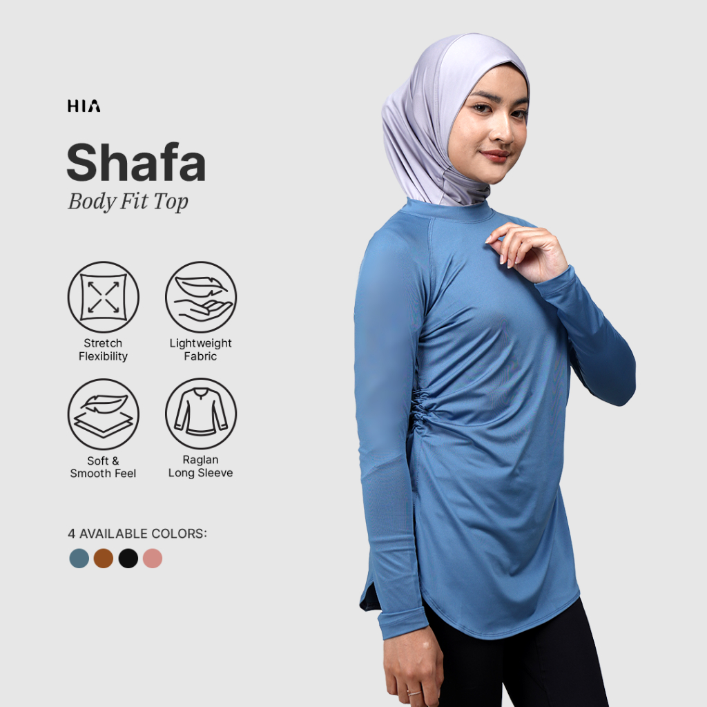 HIA Everywear Shafa Body Fit Top Bahan Hacktive Fabric