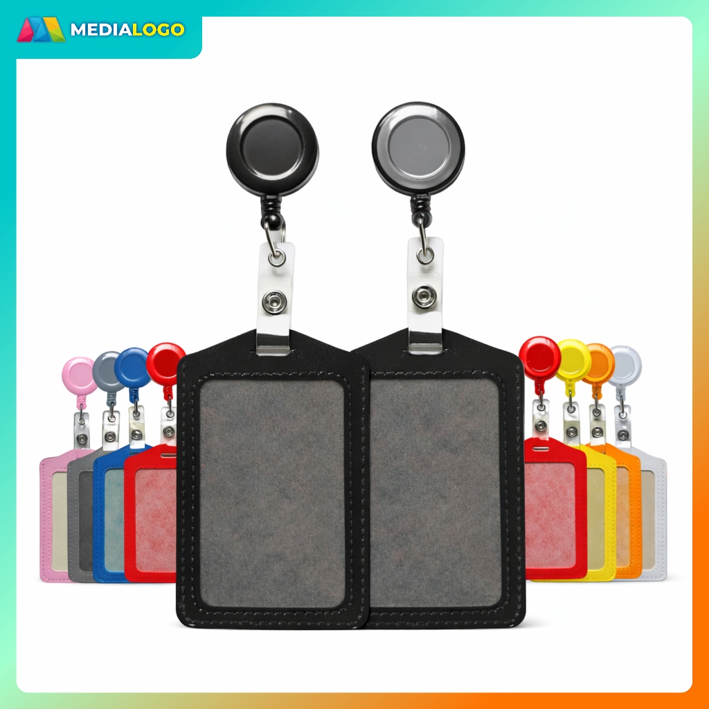 GANTUNGAN YOYO ID CARD KULIT SINTESIS/ID CARD HOLDER KULIT PU