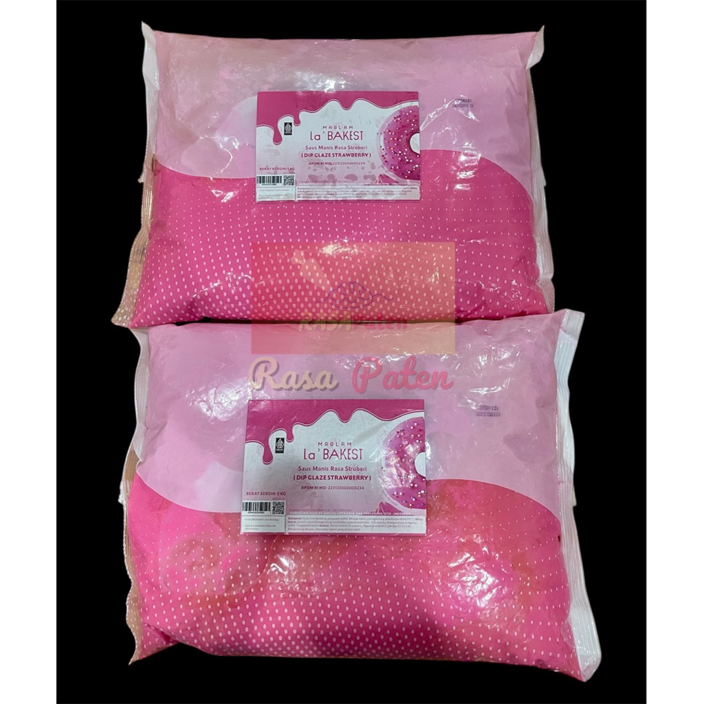 GLAZE STRAWBERRY 5 kg BANTAL Maglam La'Bakest Halal BPOM RI Selai Premium Makanan Kue