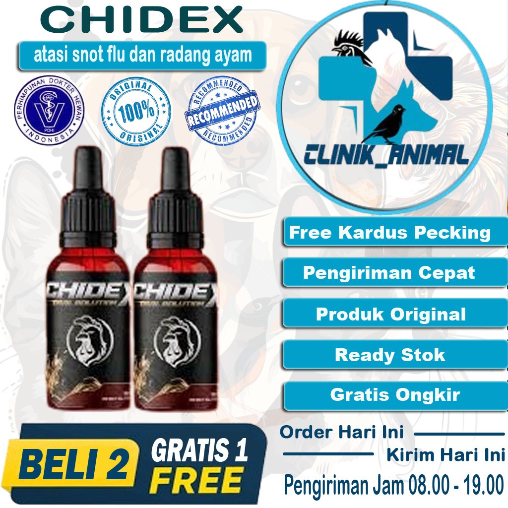 Chidex Obat Ayam Ngorok untuk CRD, Snot, Pilek, Flu, dan Radang Tenggorokan Semua Jenis Ayam