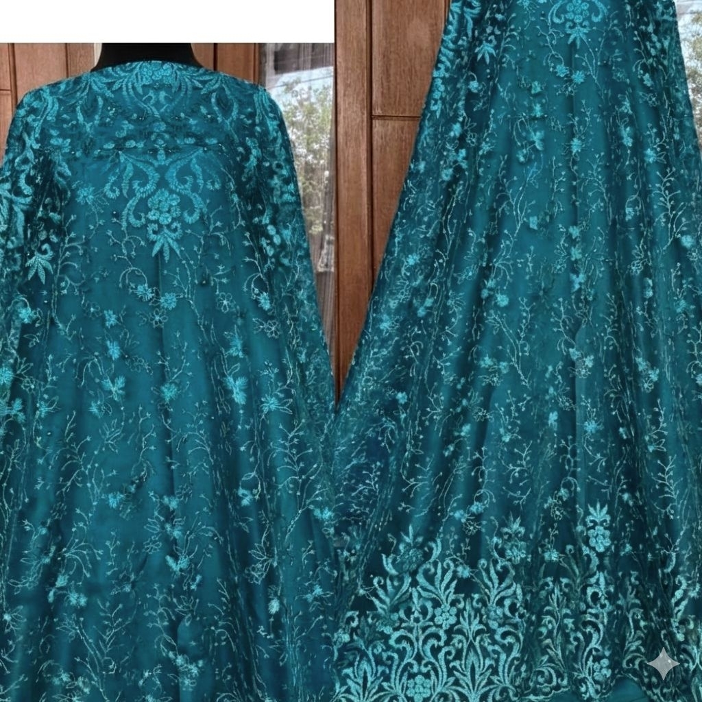 Kain Tile / KAIN TILE AKAR MUTIARA / Tulle Mutiara / KAIN TILE GLITTER MUTIARA / Tile Akar Mutiara G