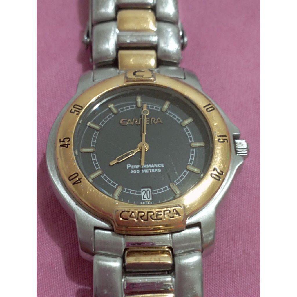 jam rare carrera vintage quartz mesin swiss made
