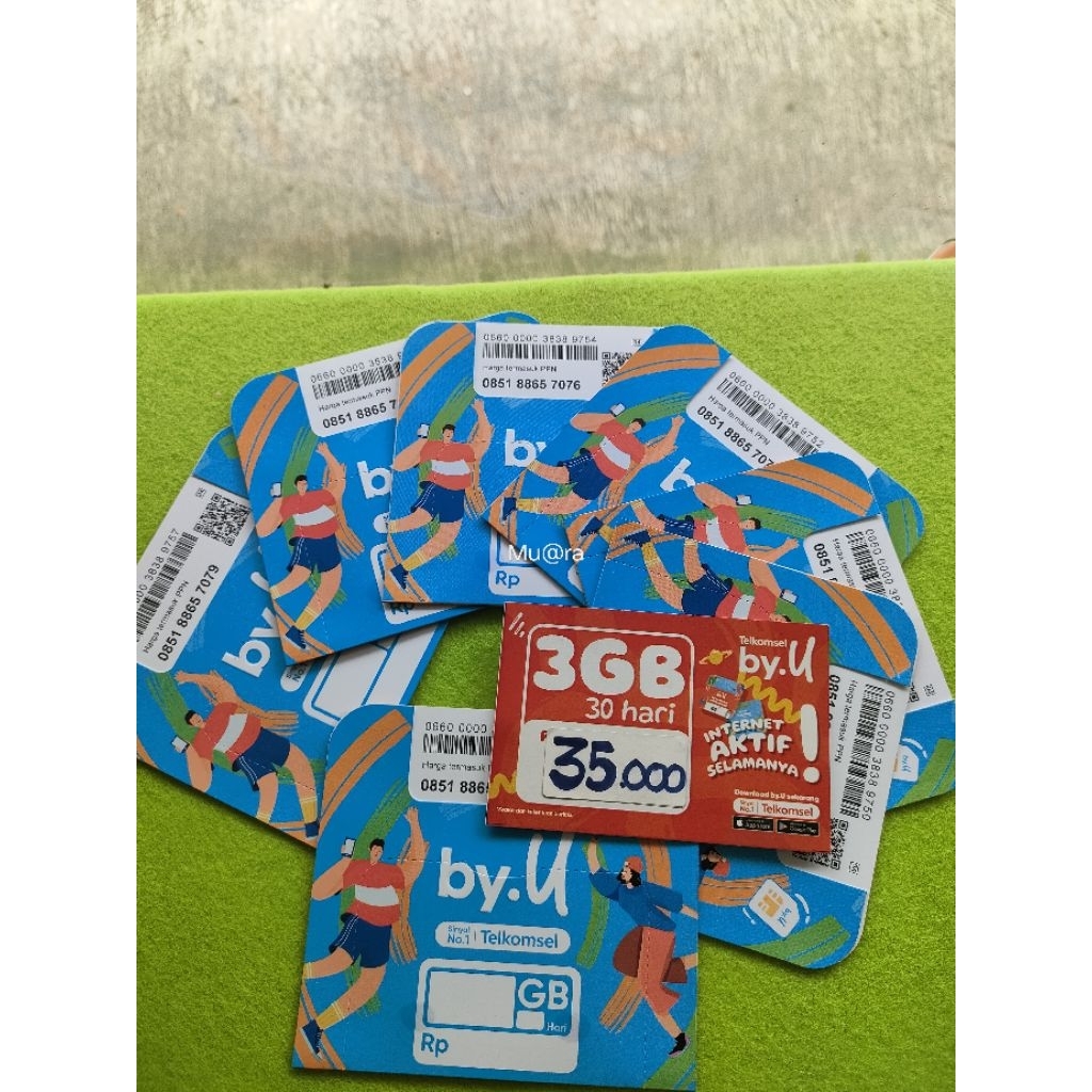 Kartu Perdana by.U 3GB 4G Telkomsel - Bonus Kuota Internet Nasional