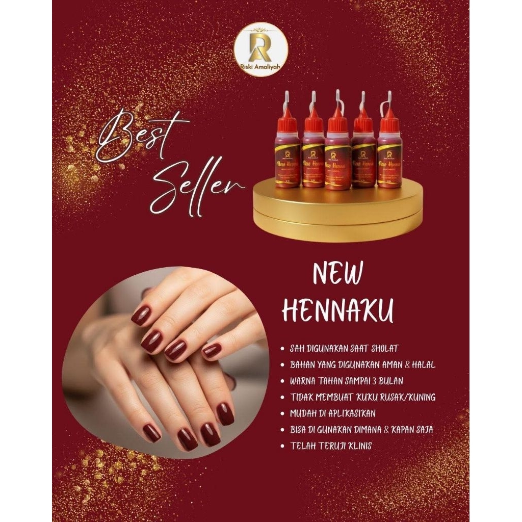 (10 BOTOL HENNAKU ) Pacci hennaku by RA warna maroon pekat