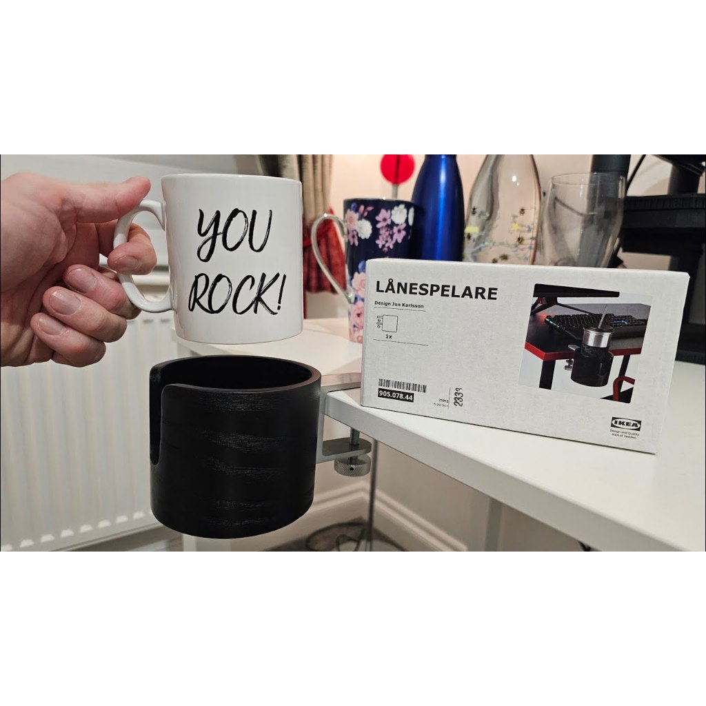 Tempat mug jepit ke meja praktis fleksibel minuman dingin panas anti tumpah LANESPELARE Mug holder, 