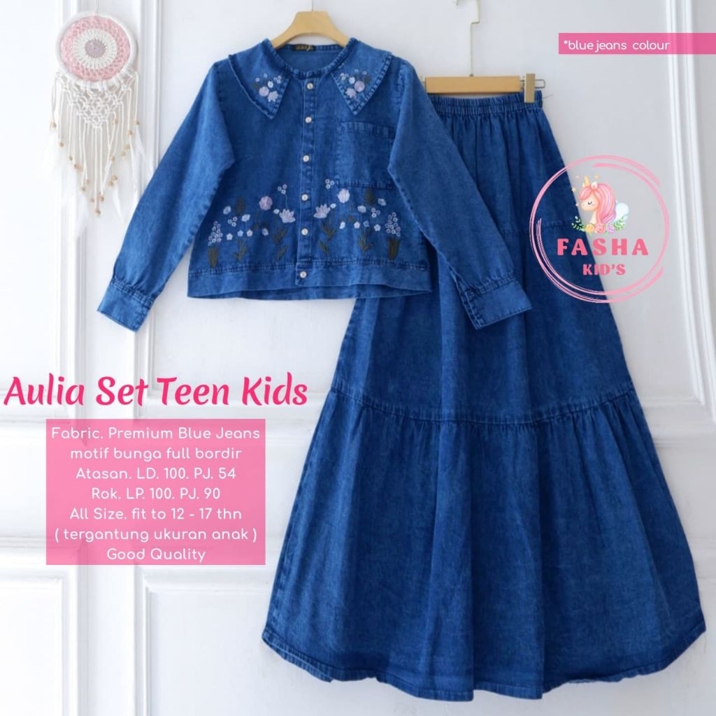 BAJU SETELAN ANAK PEREMPUAN MODEL TERBARU AULIA SET TEEN KIDS BY FASHA ORIGINAL BEST SELLER BISA COD