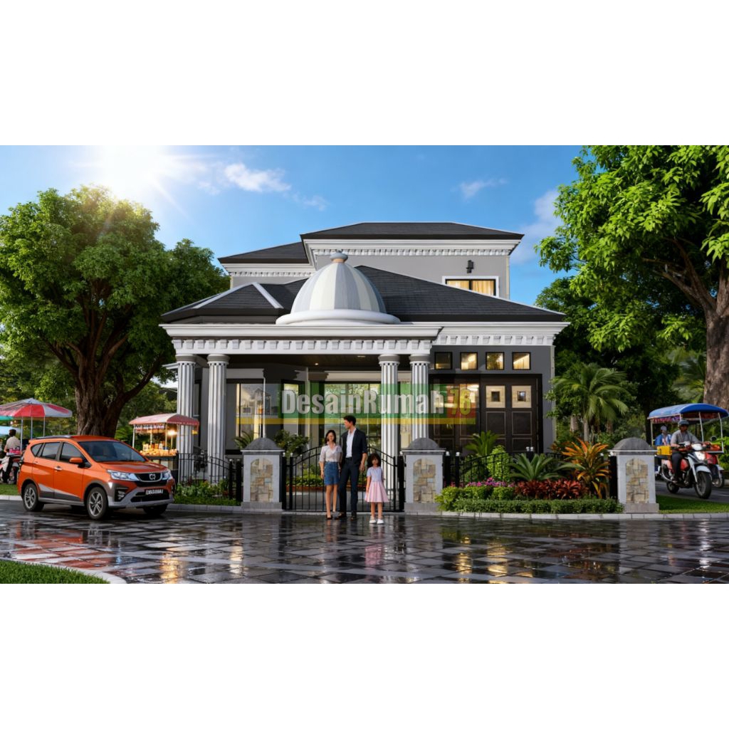 DESAIN RUMAH KLASIK 002. PAKET DESAIN RUMAH 3D, jasa desain rumah, gambar arsitek