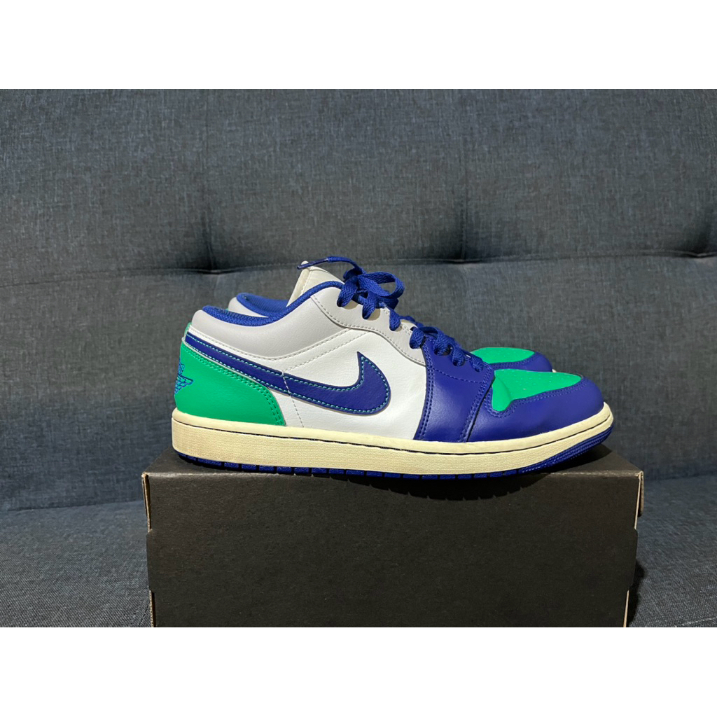 Sepatu Nike Air Jordan 1 Low Deep Royal Blue Stadium Green