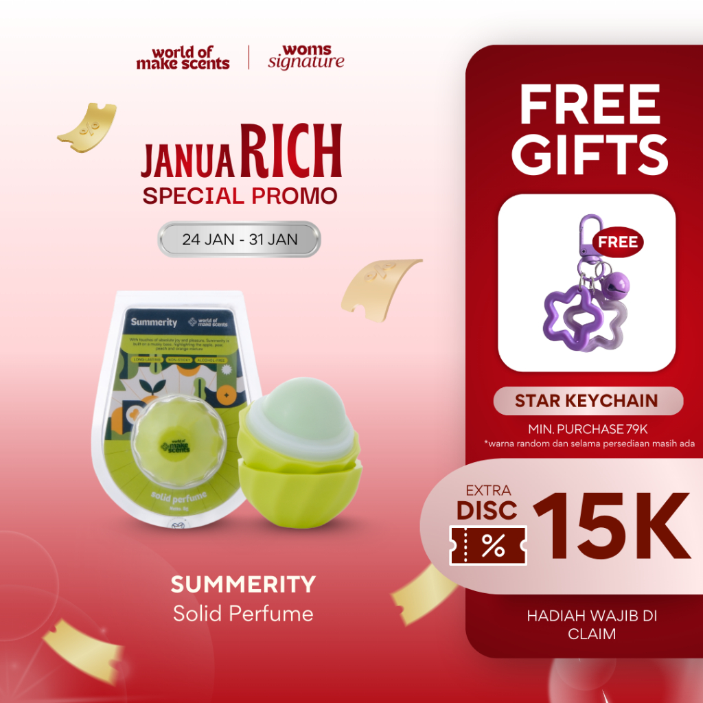 [BPOM & HALAL] WOMS World Of Make Scents - SUMMERITY Parfum Padat Unisex 8g | Solid Perfume Pria Wan