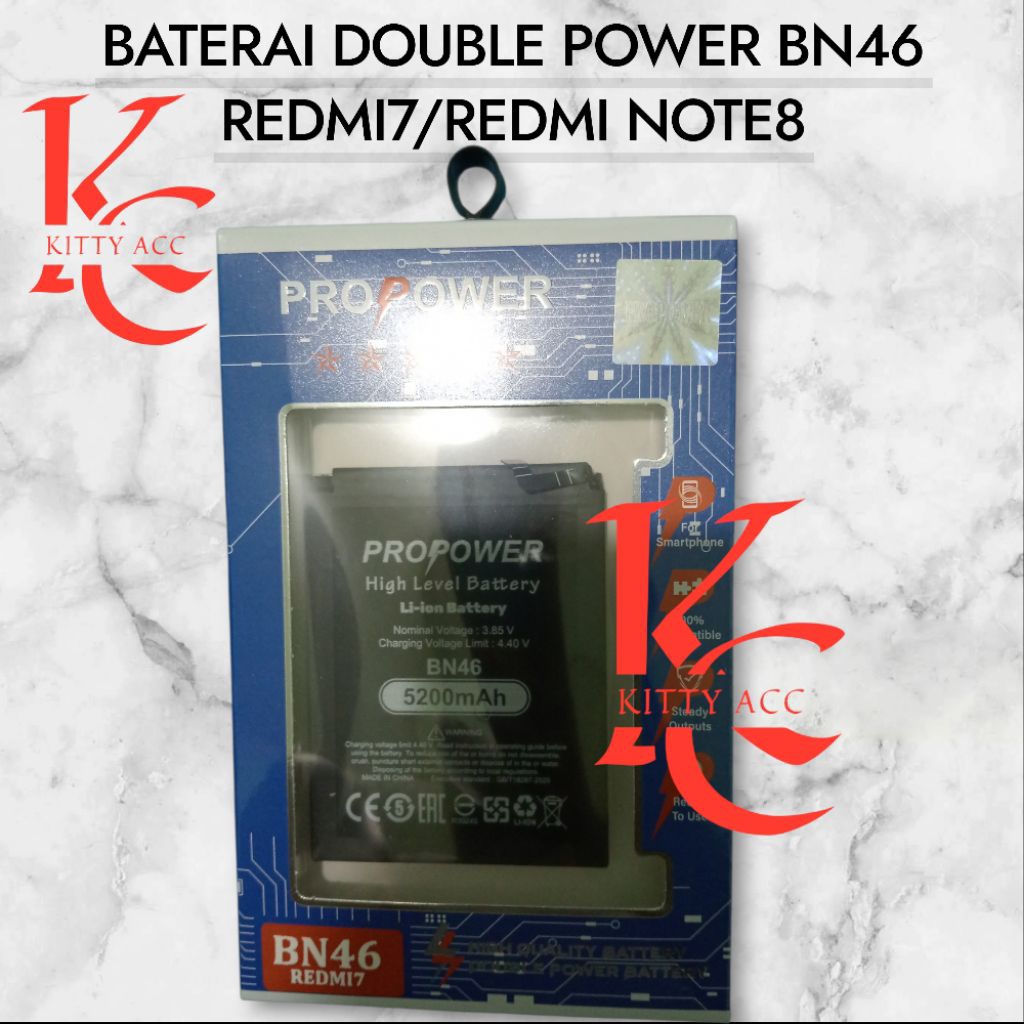 Baterai batre Double power Xiaomi Redmi Note8/Redmi 7 BN46 double power Propower