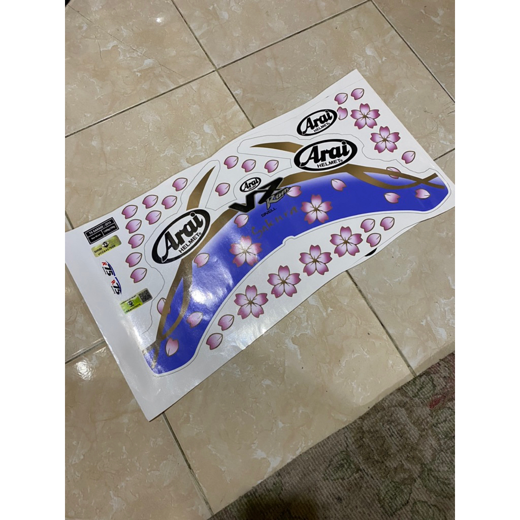 DECAL NYA SAJA DECAL ARAI SAKURA PUTIH HALFFACE HELM TSR ATAU AURA