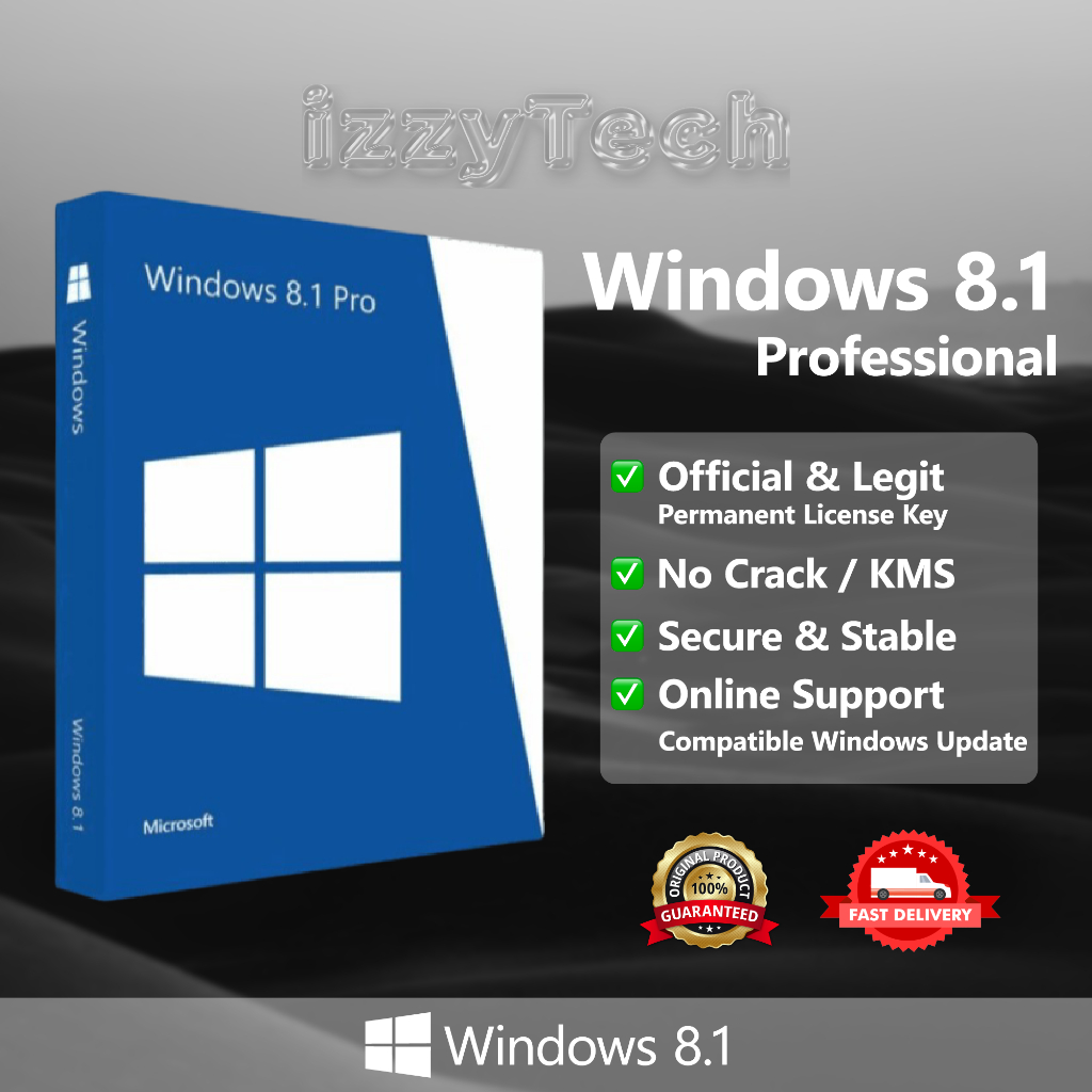 Windows 8.1 Pro / Home / Enterprise Original License Key / Product Key Lifetime Permanent