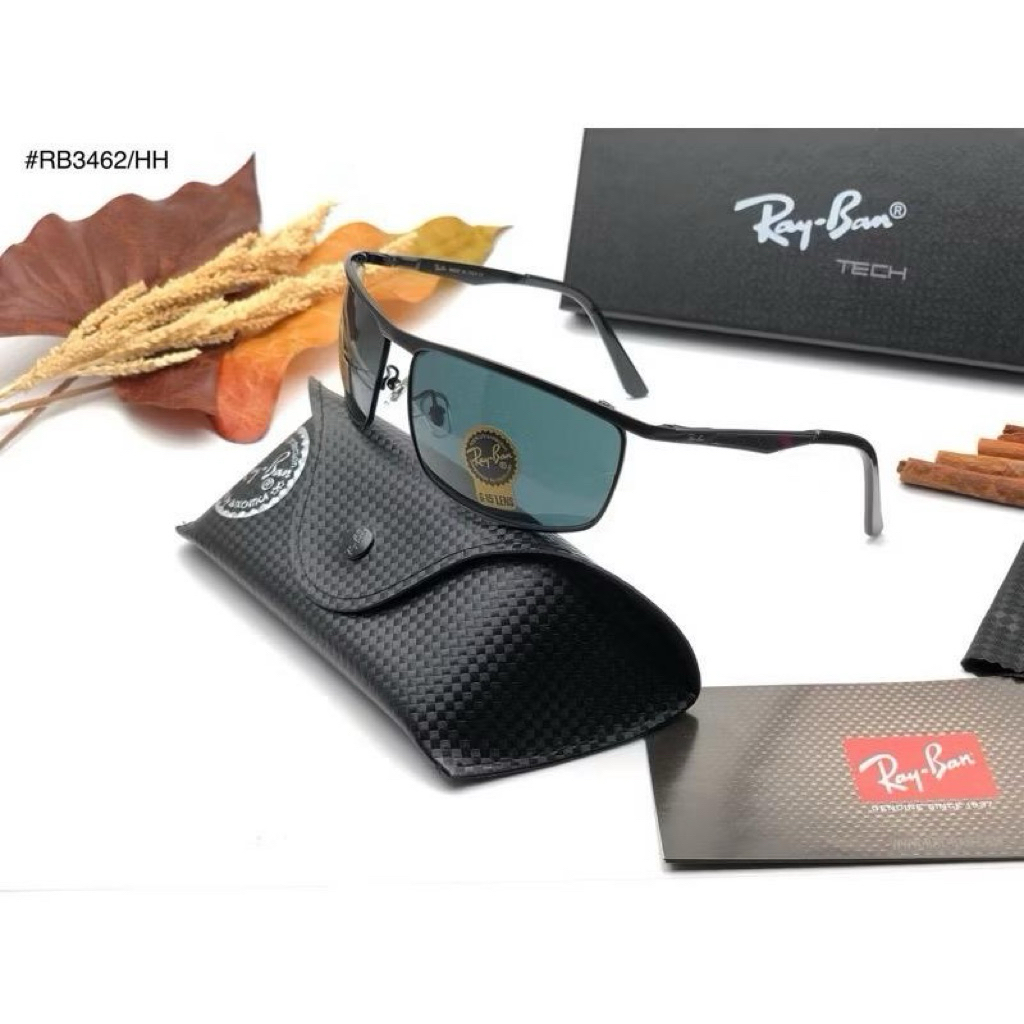 Kacamata hitam pria lensa 100% kaca asli | Kacamata anti silau pria | kacamata RB 3462 Diamond hard
