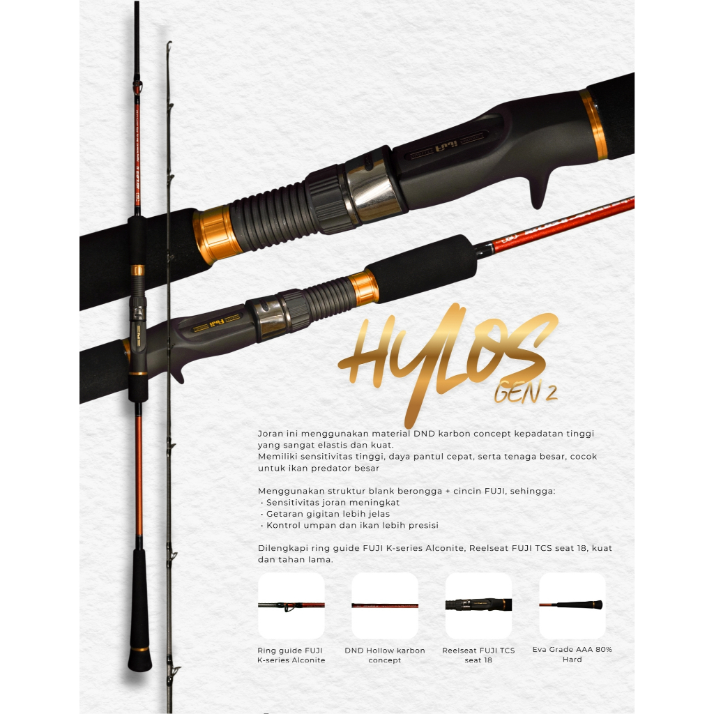 Joran DND HYLOS GEN 2 - Joran Power untuk Predator Besar dengan Material Karbon Kepadatan Tinggi & B