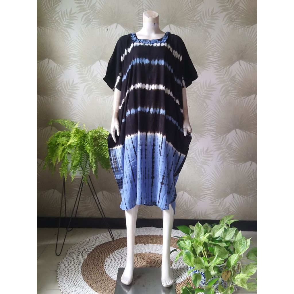 GENDISH Daster Lowo Sasirangan Ld 160 Pb 116 Rayon Premium Candi Mekar Jumbo Busui Homedress Batik P