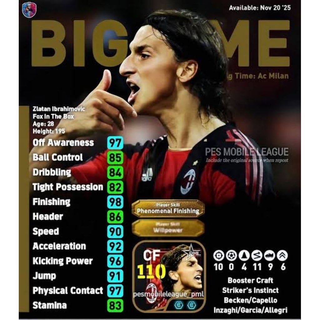 AKUN EFOOTBALL MOBILE 2025 / 2026 IBRAHIMOVIC BIG TIME
