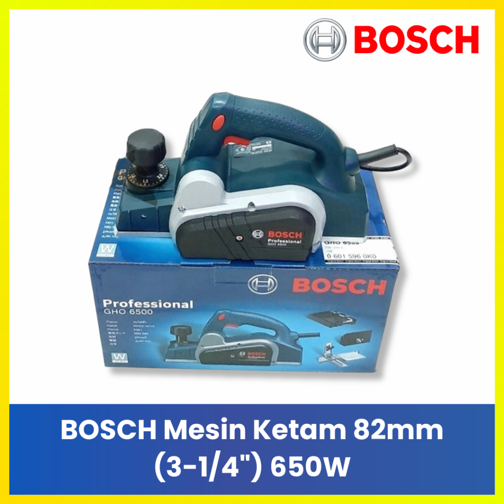 Bosch GHO 650 Mesin Serut Kayu Elektrik 3-1/4" 82mm Alat Pertukangan Kayu