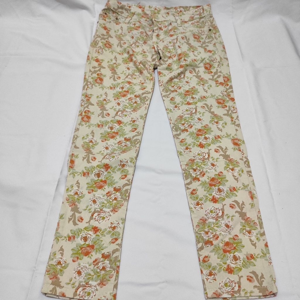 [TOKO ROMBENGAN] CELANA PANJANG WARNA COKLAT MOTIF BUNGA