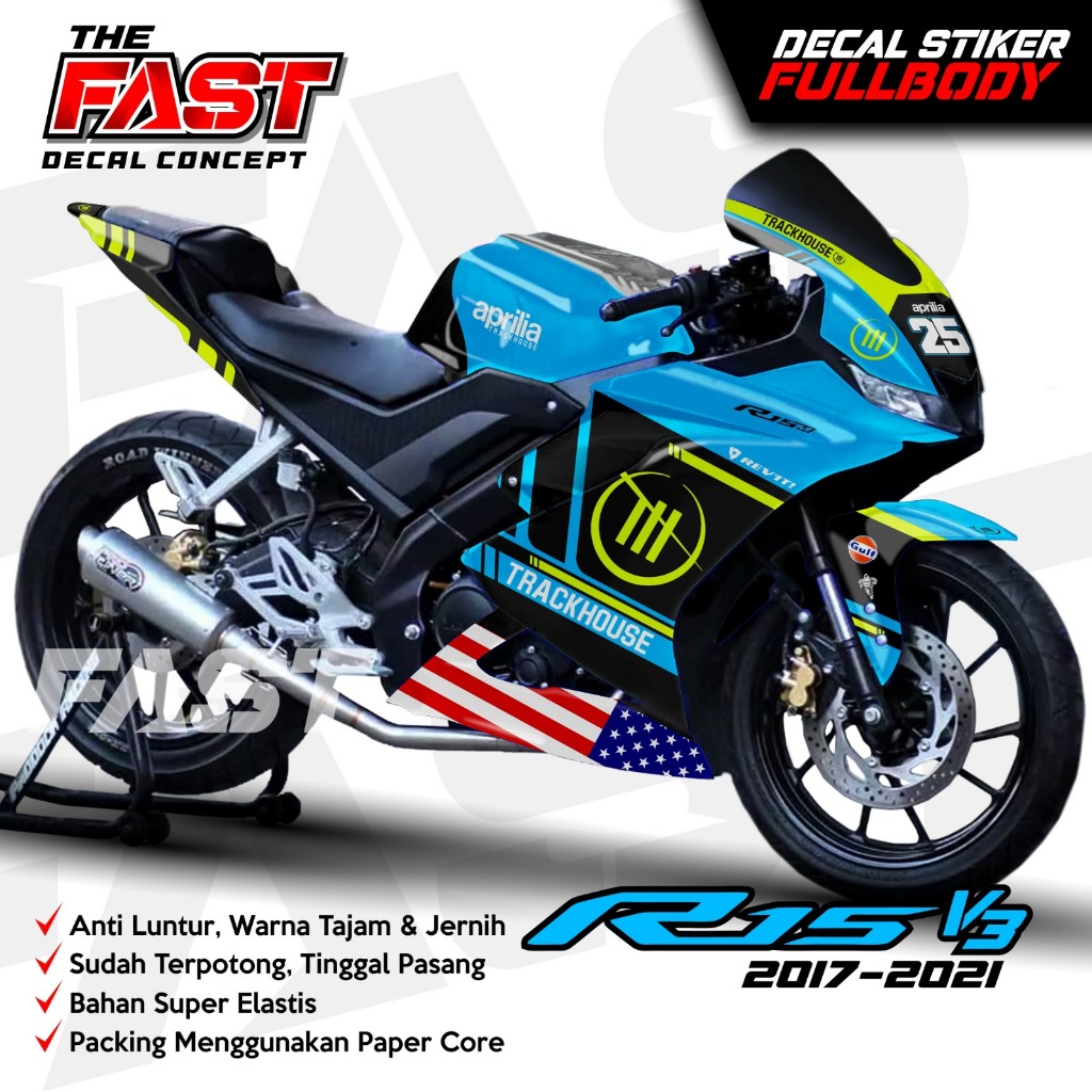 STIKER Decal R15 V3 Full Body Stiker R15 V3 Full Body Dekal R15 V3 Racing Variasi Stiker R15 V3 Full
