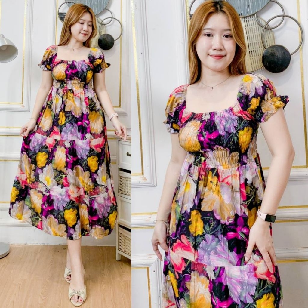 daster bali kerut rok susun panjang zuri