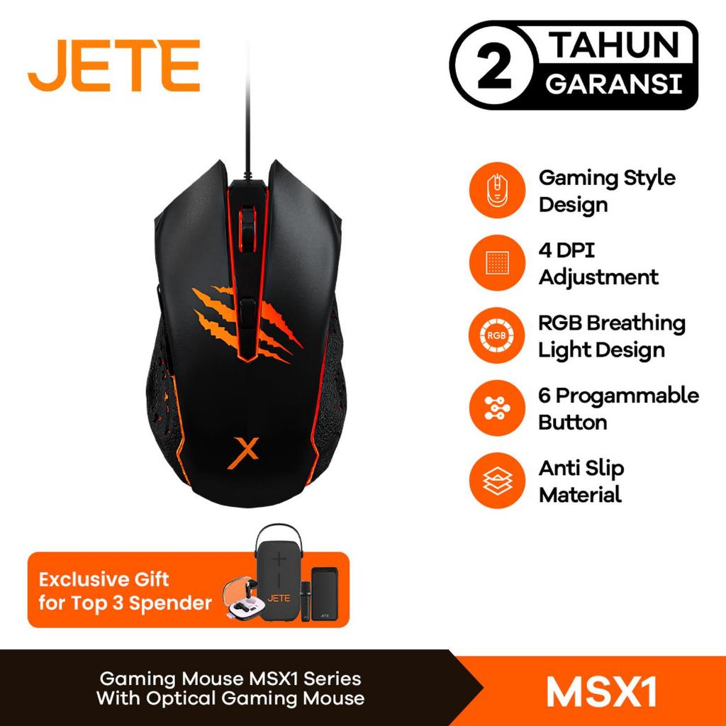 Mouse Gaming RGB JETE MSX1 - Garansi 2 Tahun