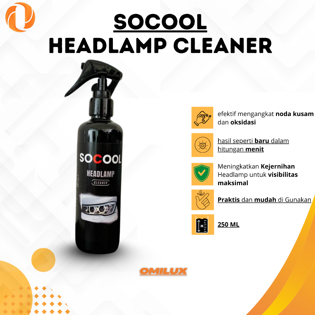 SOCOOL HEADLAMP CLEANER - PEMBERSIH LAMPU MOBIL 250ML