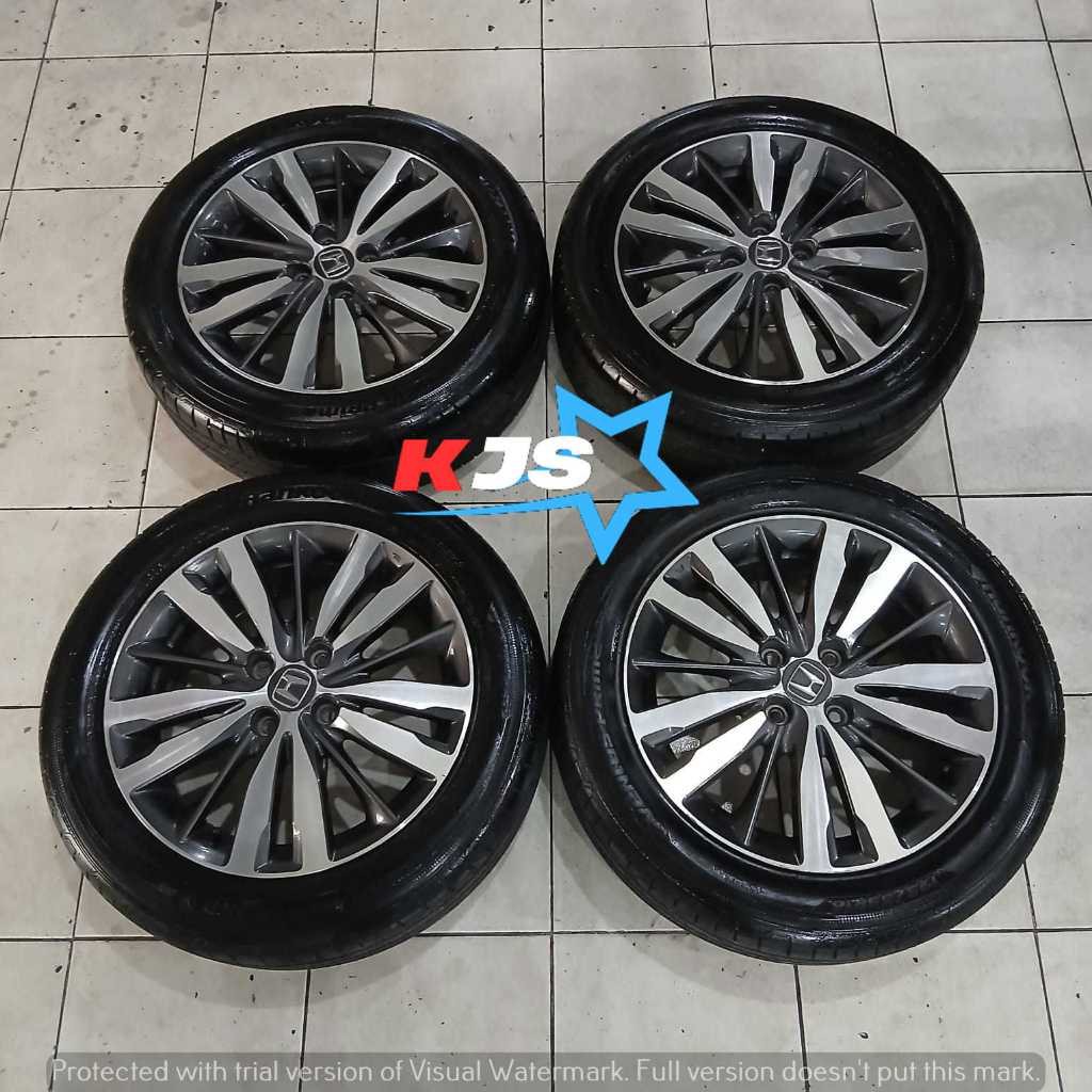 Velg Oem Honda Jazz RS R16 H4x100 Black Polish + Ban 195 55 R16 Hankook Second