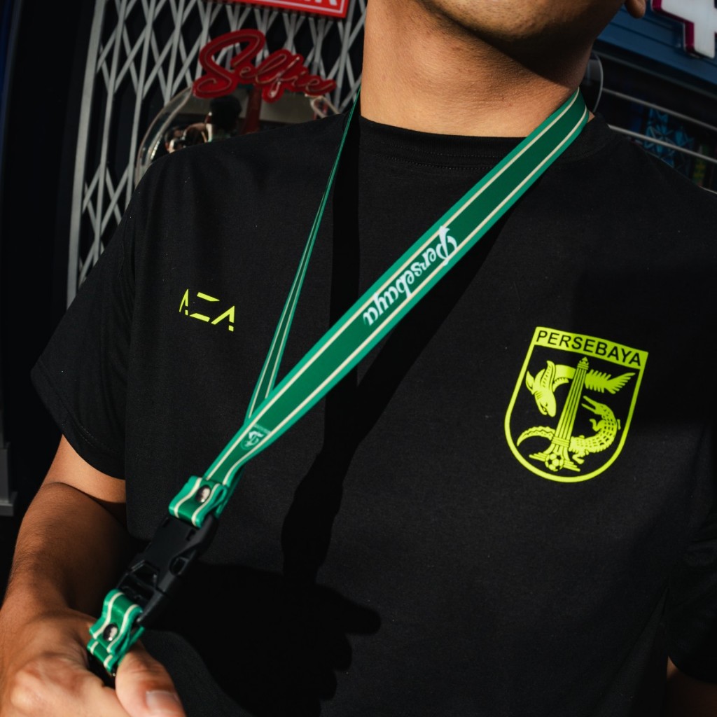 Lanyard Persebaya Simple Striped - Green | Persebaya Store