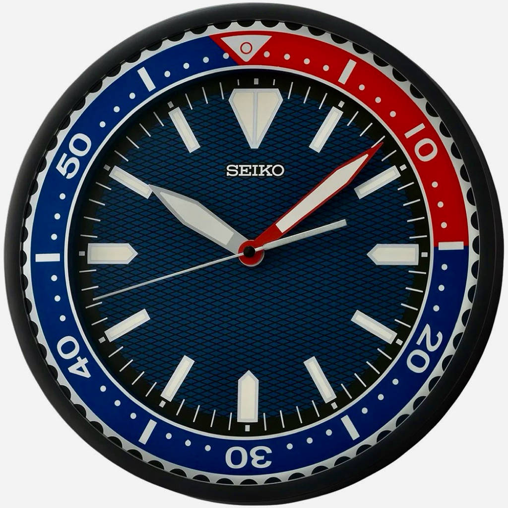 Jam Dinding Seiko Pepsi Quiet Sweep Lumibrite Original