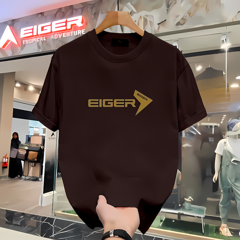 Kaos EIGER NAVY ABU-ABU COKELAT Oversize Unisex Premium | 100% Katun Combed | Adem Nyaman | Kaos Pol