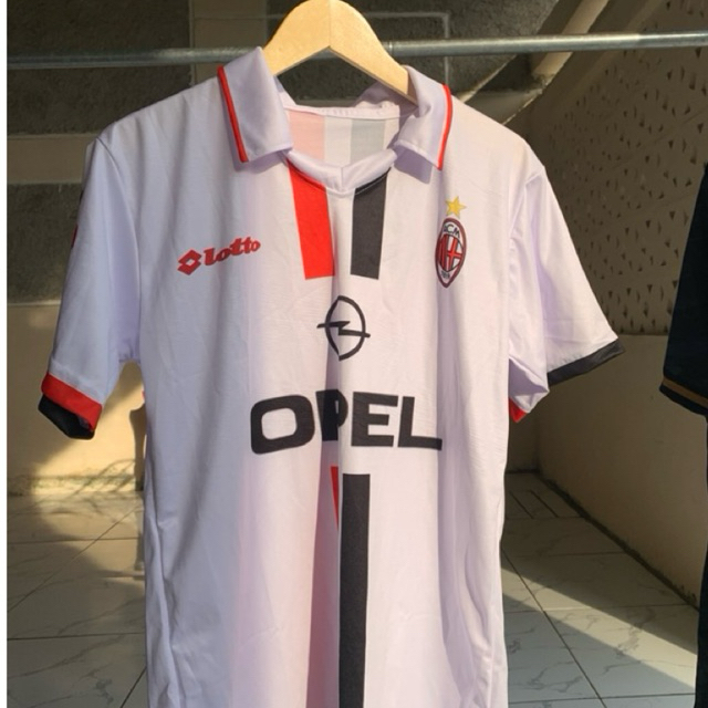 Jersey Bola Retro ac milan - Nyaman, Adem, Stylish, Lengan Pendek Putih XL