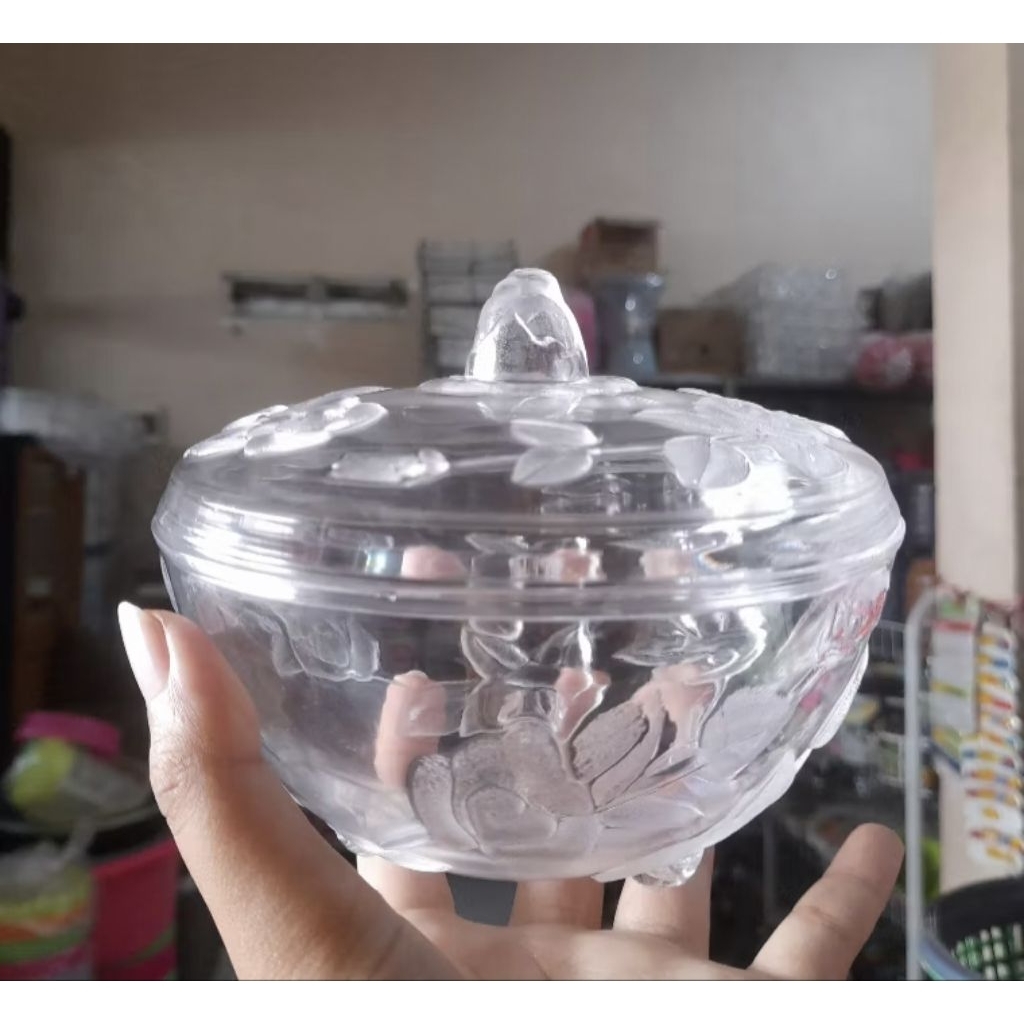 Toples Plastik Mawar/toples Lebaran/Toples kue kacang