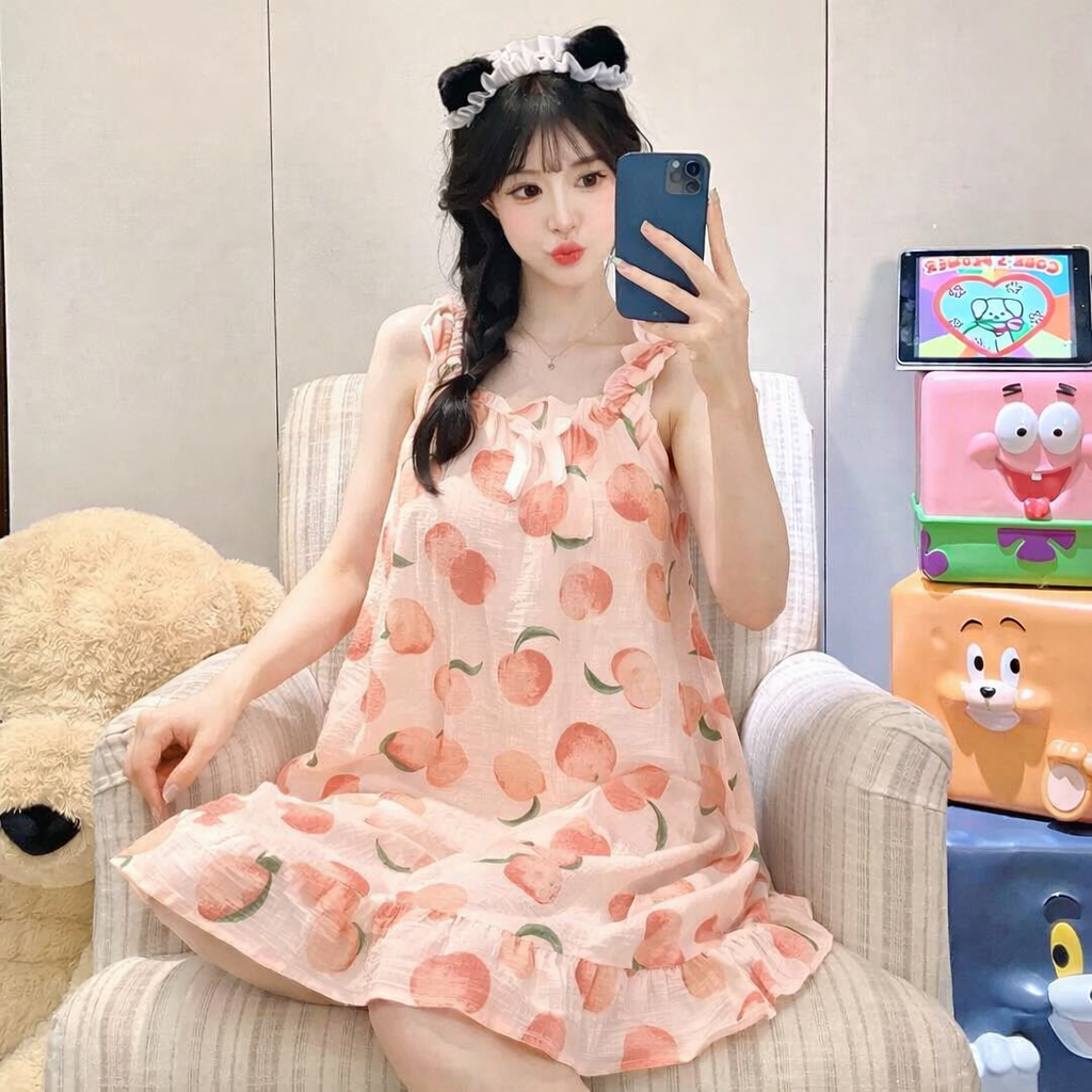 [Hallyu] Daster Wanita Dewasa Ruffle Premium | Daster Mini Hot Babydoll Tanpa Lengan Terbaru (CZB)