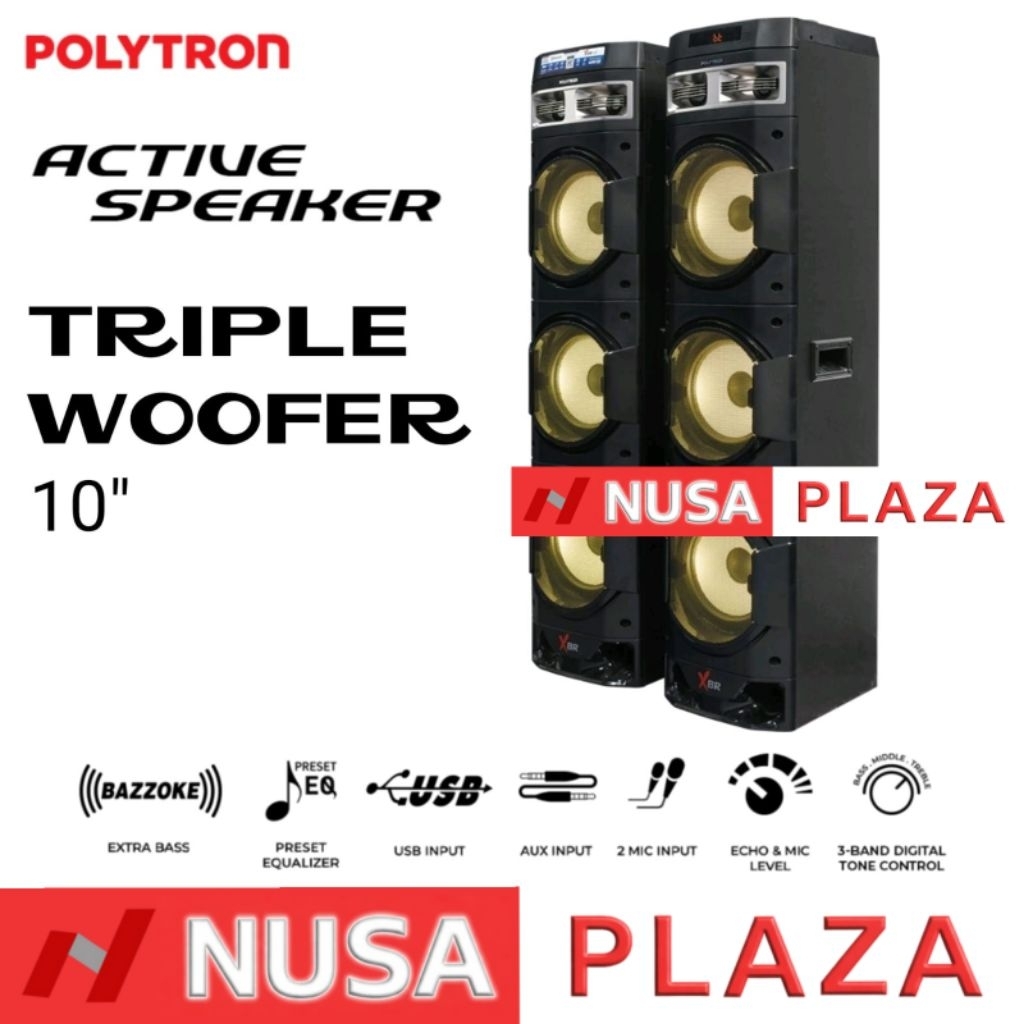SPEAKER POLYTRON PAS-10DF38 Triple woofer 10 inch with XBR (KHUSUS MEDAN)