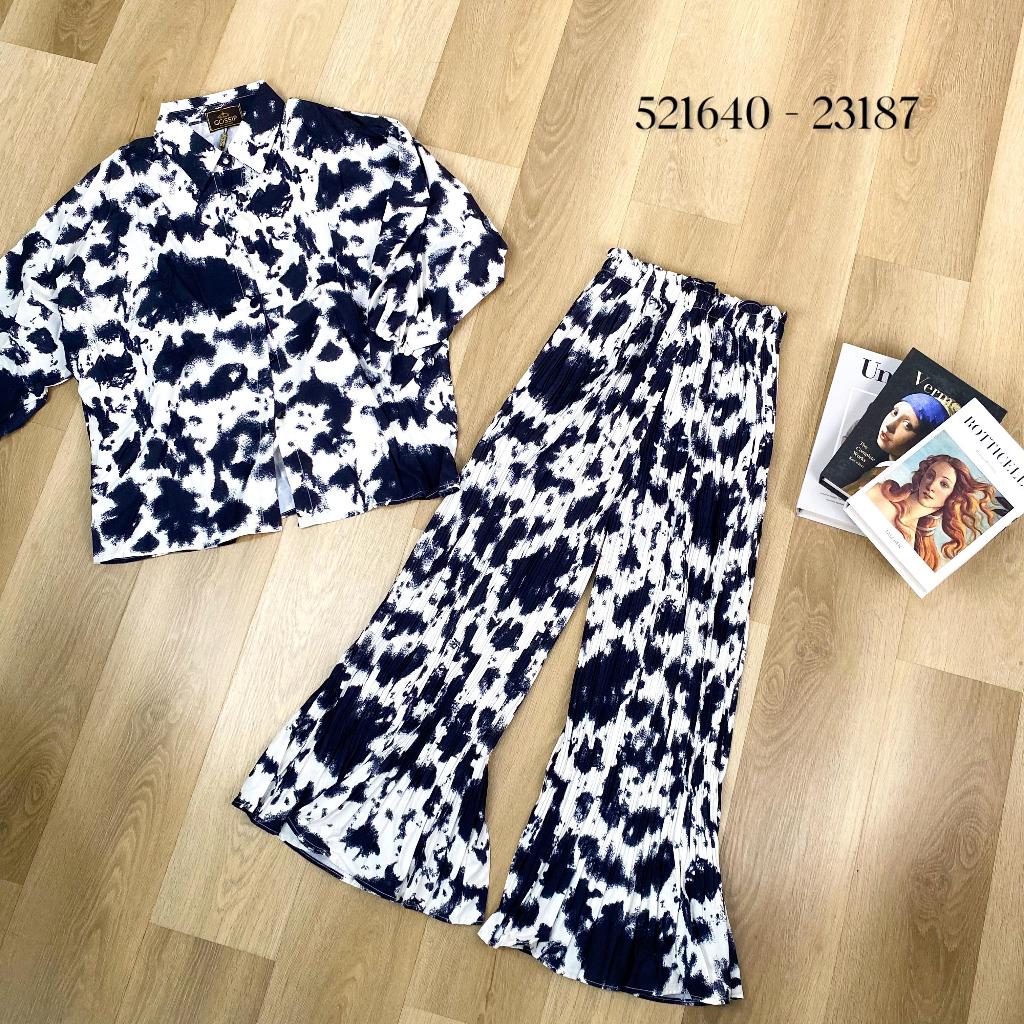 521640 - 23187 ONE SET GOSSIP FULL MOTIF PREMIUM BANGKOK SETELAN PANJANG MOTIF PRINT ABSTRAK ATASAN 