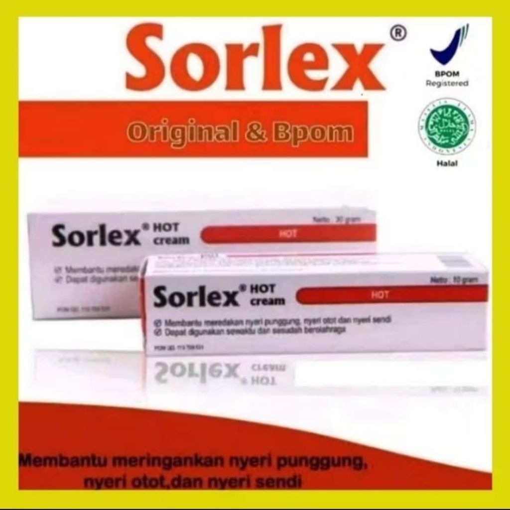 Sorlex Hot Cream - Meredakan Nyeri Punggung, Nyeri Otot, dan Nyeri Sendi