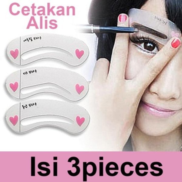 3 Pcs Cetakan Alis Plastik - Bentuk Alis Natural, Mudah Digunakan, Tampil Rapi