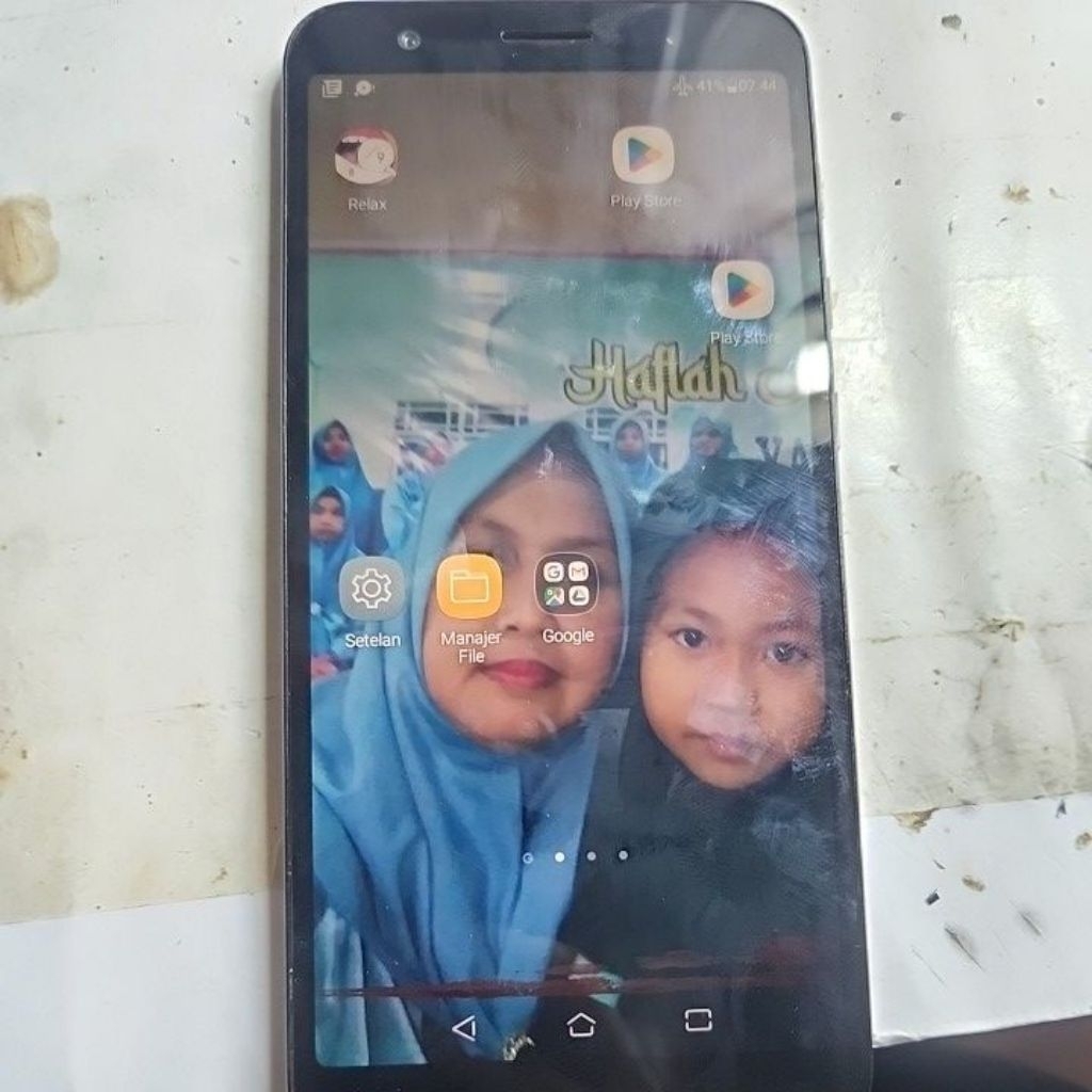 lcd asus zenfone live l1 original copotan minus sentuh susah sama bercak di bawah
