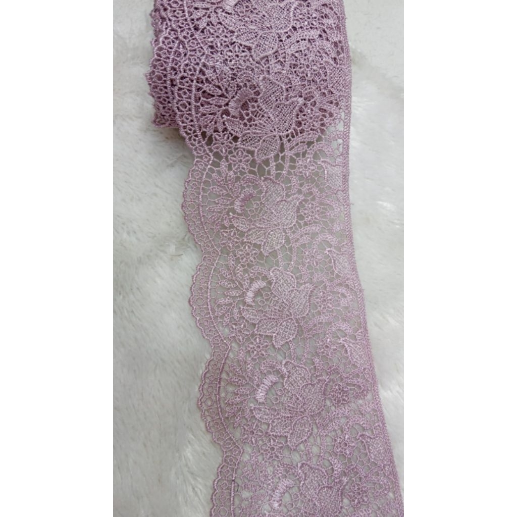RENDA BORDIR LEBAR 10CM/RENDA MUKENA RENDA BAJU KEBAYA DRESS DLL