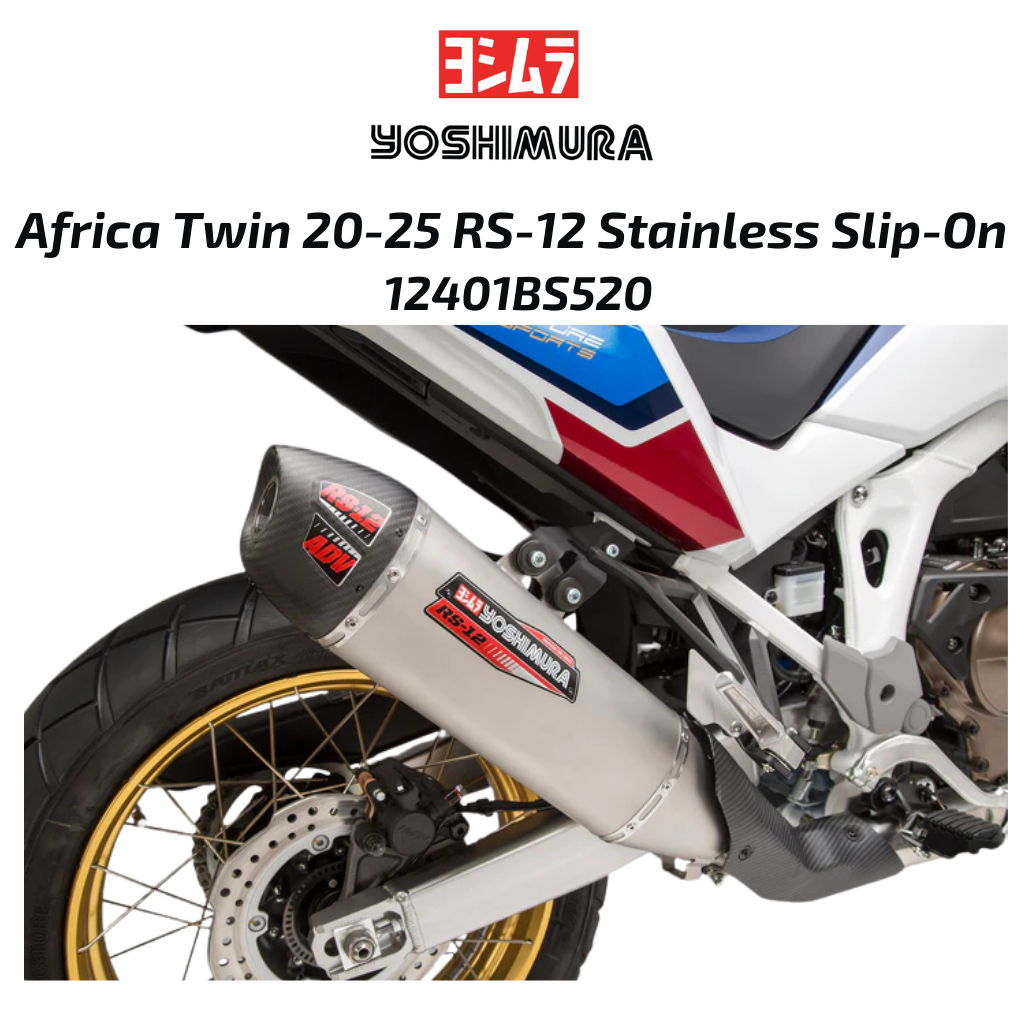 Knalpot Yoshimura Afrika Twin 20-25 RS -12 Stainless Slip On Exhaust/ Stainless Muffler