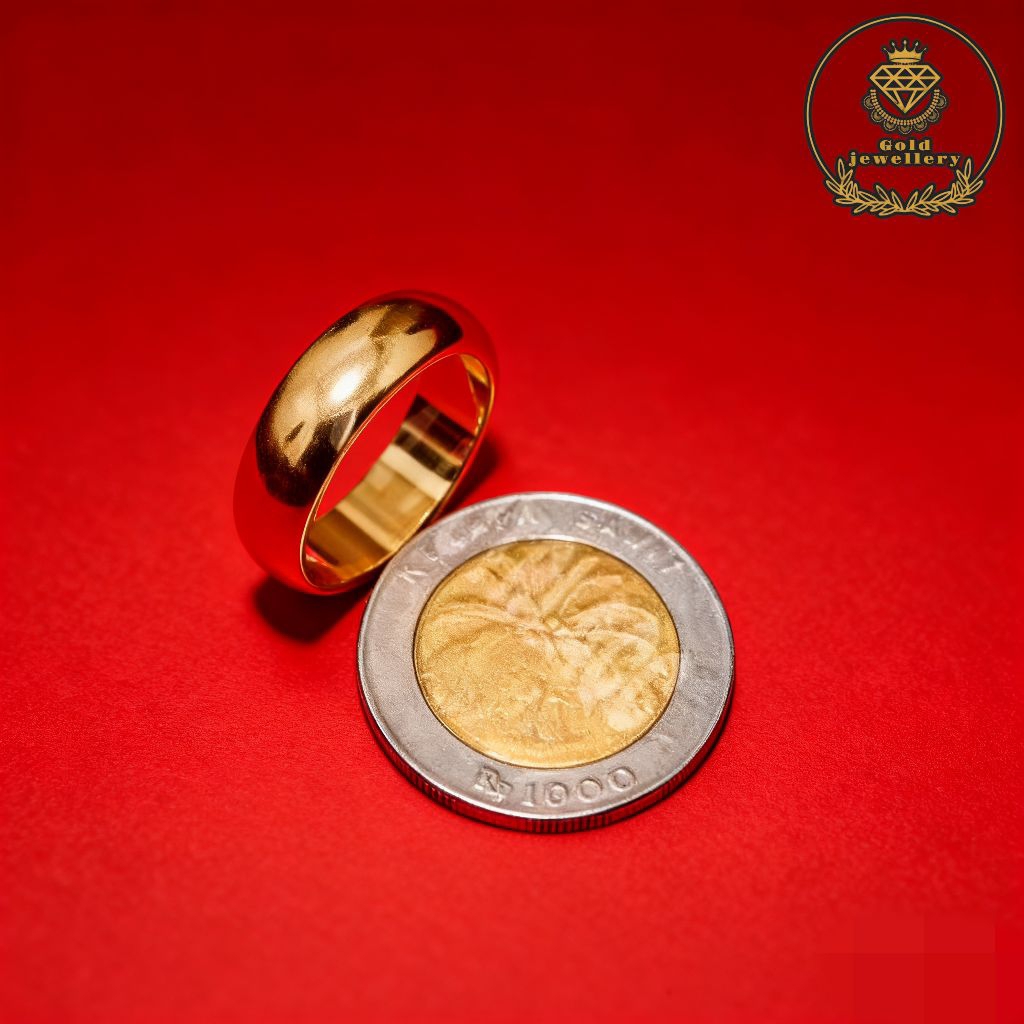Cincin polos Emas Muda Asli Cincin Wanita Berlapis Emas Free Surat