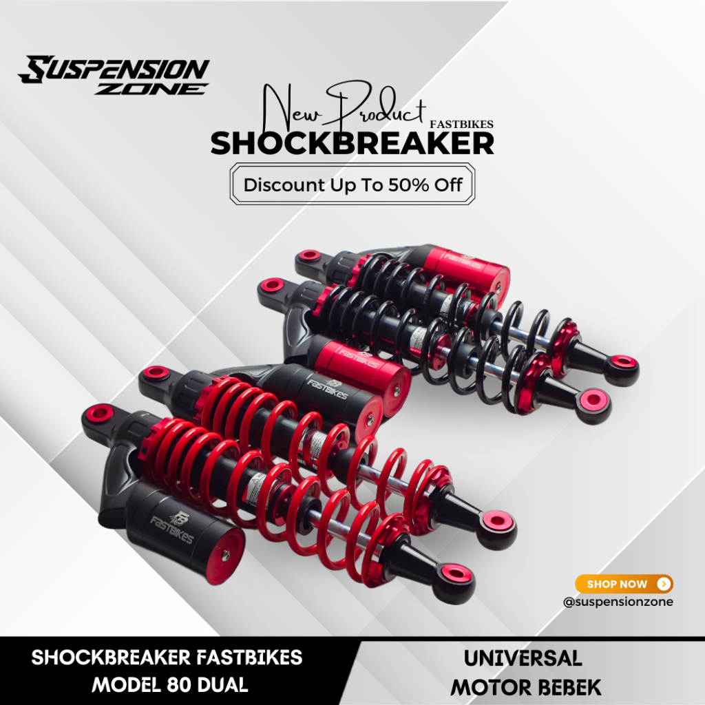 FASTBIKES - Shockbreaker Fastbikes Tabung Atas Model RCB 280 340 Bebek Universal Supra Fizr Vega  80
