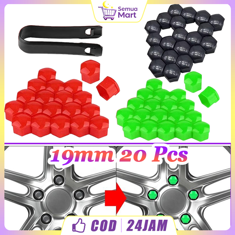 20 Pcs Kondom Baut Roda Mobil 19/21mm Nilon Tutup Baut Velg Proteksi Eksterior