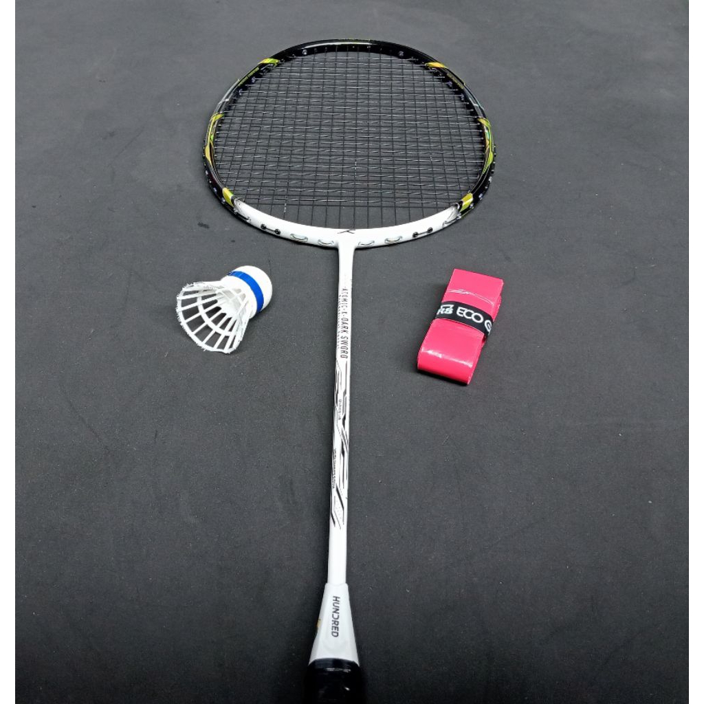 Raket badminton bulutangkis bekas second original hundred atomic x dark sword